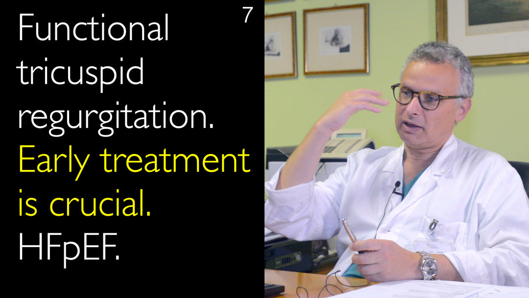 Toiminnallinen trikuspidaalivälilevyn vajaatoiminta. Varhainen hoito on ratkaisevan tärkeää. 
 HFpEF (sydämen vajaatoiminta säilyneellä ejektiofraktiolla). 
 7