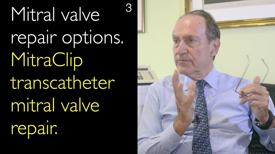 Mitral valve repair options. MitraClip transcatheter mitral valve repair. 3